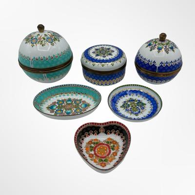 Steinböck Hand-Painted Austrian Enamel Trinket Dishes