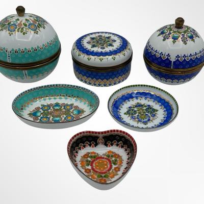 Steinböck Hand-Painted Austrian Enamel Trinket Dishes