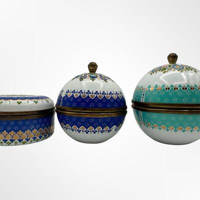 Steinböck Hand-Painted Austrian Enamel Trinket Dishes