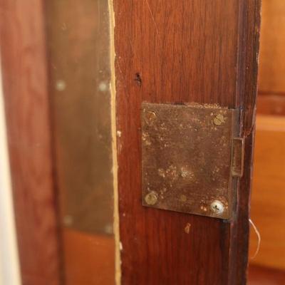 Antique Glass-Front Cabinet with Arched Doors