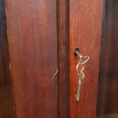 Antique Glass-Front Cabinet with Arched Doors