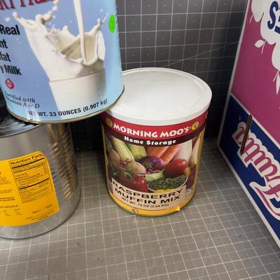 Cans of Milk, Potatoes Honey Flour - Food Storage #10 Cans 