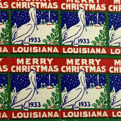 Louisiana Anti-TB League Charity Christmas Seal Stamps full sheet 1933