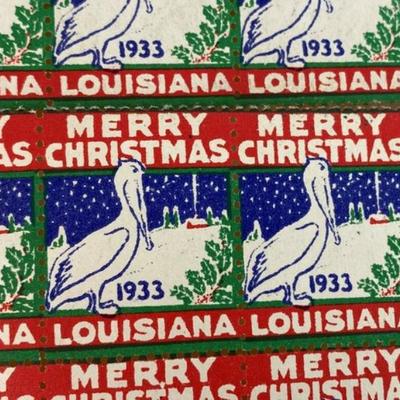 Louisiana Anti-TB League Charity Christmas Seal Stamps full sheet 1933