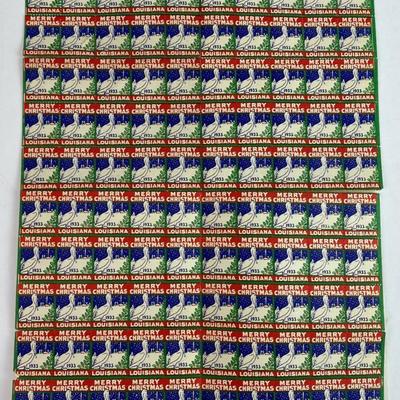 Louisiana Anti-TB League Charity Christmas Seal Stamps full sheet 1933