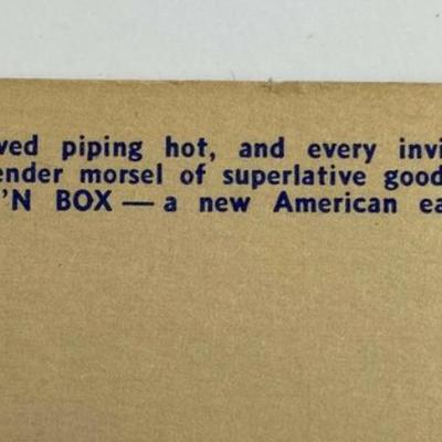 vintage CHIC'N BOX SLC UTAH ROADSIDE RESTAURANT ADVERTISING POSTCARD 1950s