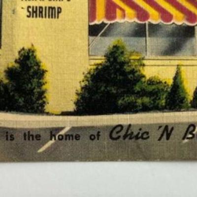 vintage CHIC'N BOX SLC UTAH ROADSIDE RESTAURANT ADVERTISING POSTCARD 1950s