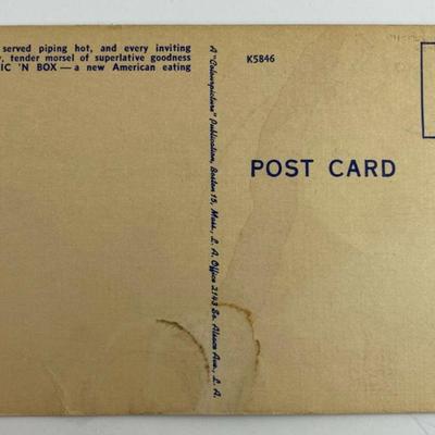 vintage CHIC'N BOX SLC UTAH ROADSIDE RESTAURANT ADVERTISING POSTCARD 1950s