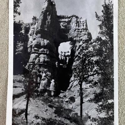 vintage NATURAL ROCK ARCH BRYCE CANYON B/W PHOTO