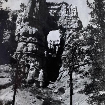 vintage NATURAL ROCK ARCH BRYCE CANYON B/W PHOTO