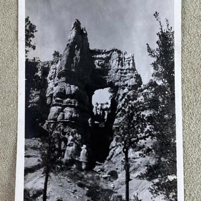 vintage NATURAL ROCK ARCH BRYCE CANYON B/W PHOTO