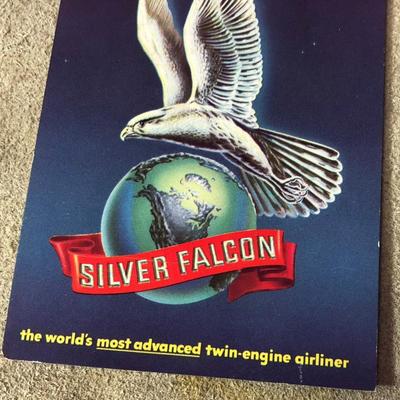 EASTERN AIRLINES SILVER FALCON ADVERTISING POSTCARD 1950s