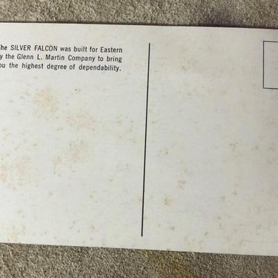 EASTERN AIRLINES SILVER FALCON ADVERTISING POSTCARD 1950s