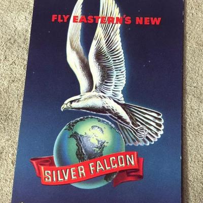 EASTERN AIRLINES SILVER FALCON ADVERTISING POSTCARD 1950s