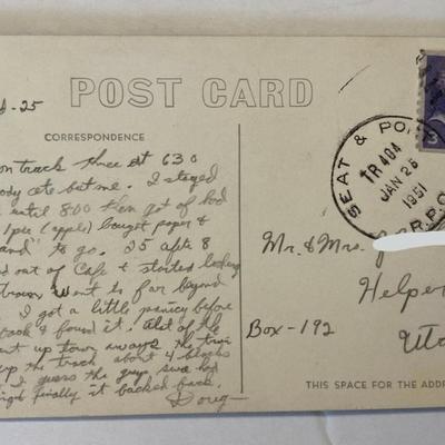 rppc aerial BROADWAY BRIDGE & RAIL DEPOT PORTLAND OREGON 1951