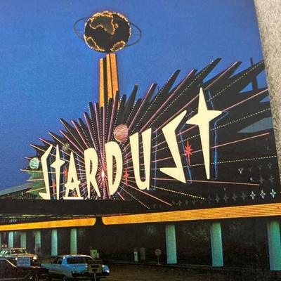 old las vegas STARDUST HOTEL CASINO POSTCARD pair c1970 