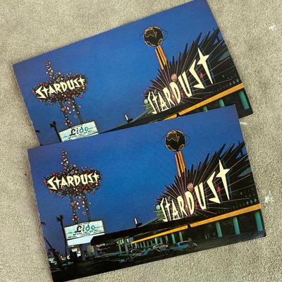 old las vegas STARDUST HOTEL CASINO POSTCARD pair c1970 