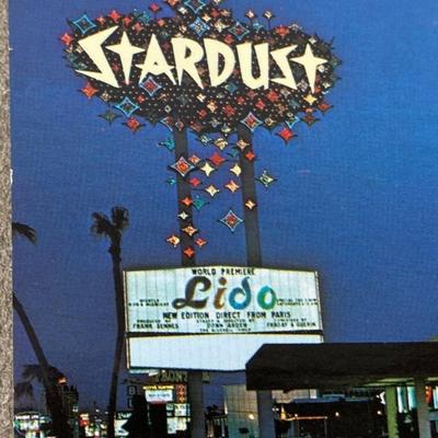 old las vegas STARDUST HOTEL CASINO POSTCARD pair c1970 