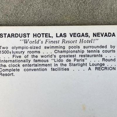old las vegas STARDUST HOTEL CASINO POSTCARD pair c1970 