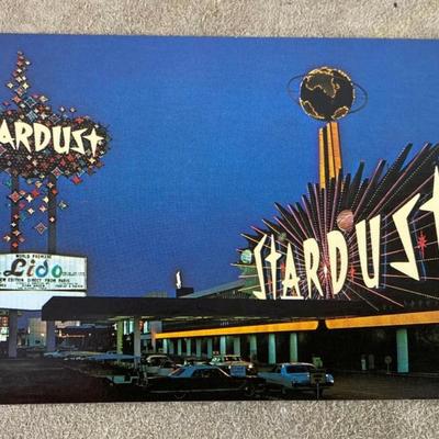 old las vegas STARDUST HOTEL CASINO POSTCARD pair c1970 