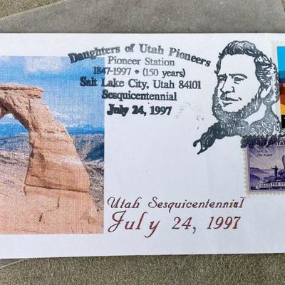 DAUGHTERS UTAH PIONEERS SESQUICENTENNIAL COMMEMORATIVE STAMPS 1997 FDC 