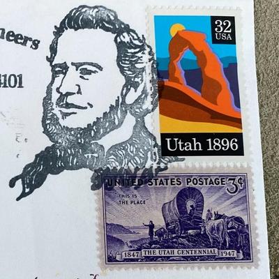 DAUGHTERS UTAH PIONEERS SESQUICENTENNIAL COMMEMORATIVE STAMPS 1997 FDC 