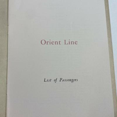 SS ORSOVA ORIENT LINE PASSENGER LIST VANCOUVER TO SAN FRANCISCO 1958 
