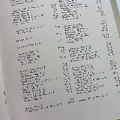 SS ORSOVA ORIENT LINE PASSENGER LIST VANCOUVER TO SAN FRANCISCO 1958 