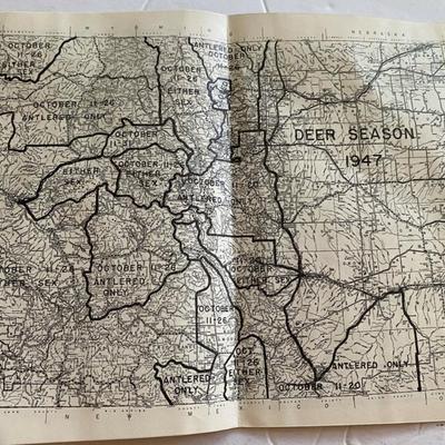 1947 COLORADO HUNTING & FISHING REGULATIONS BOOKLET 