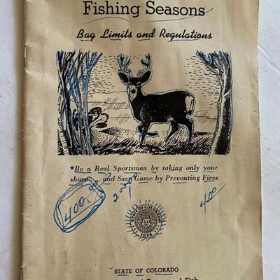 1947 COLORADO HUNTING & FISHING REGULATIONS BOOKLET 