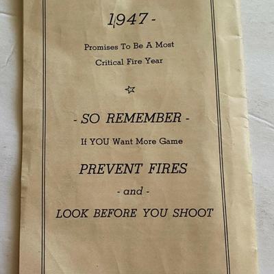 1947 COLORADO HUNTING & FISHING REGULATIONS BOOKLET 