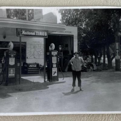 vintage TEXACO SERVICE STATION B/W SNAPSHOT PHOTO UTAH 