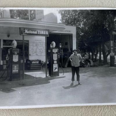 vintage TEXACO SERVICE STATION B/W SNAPSHOT PHOTO UTAH 