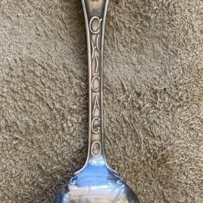 antique CHICAGO SILVERPLATE SOUVENIR SPOON MONTGOMERY WARD TOWER