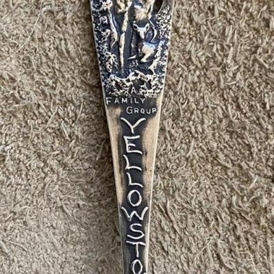 antique YELLOWSTONE PARK STERLING SILVER SOUVENIR SPOONantique YELLOWSTONE PARK STERLING SILVER SOUVENIR SPOON