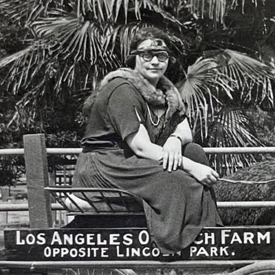 RPPC LOS ANGELES OSTRICH FARM 1923