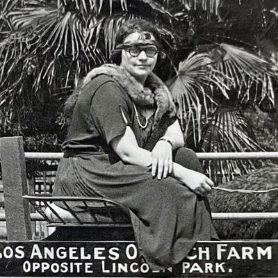 RPPC LOS ANGELES OSTRICH FARM 1923