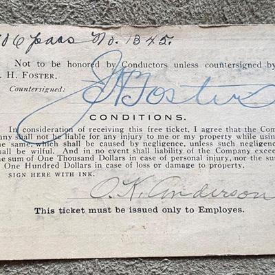 1905 MILWAUKEE ROAD RAILROAD EMPLOYEE PASS MILW 