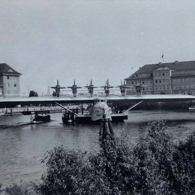 DORNIER DO-X 1929 GERMAN FLYING BOAT original photo pair 