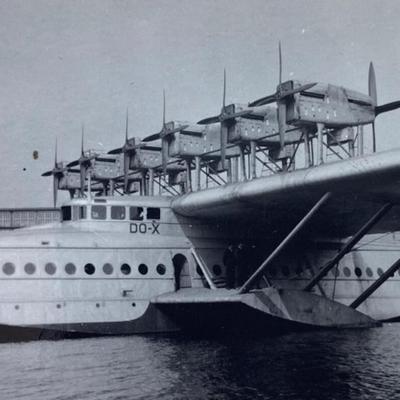 DORNIER DO-X 1929 GERMAN FLYING BOAT original photo pair 