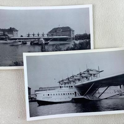 DORNIER DO-X 1929 GERMAN FLYING BOAT original photo pair 