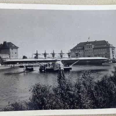 DORNIER DO-X 1929 GERMAN FLYING BOAT original photo pair 