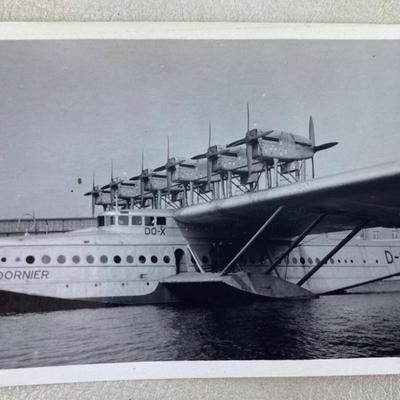 DORNIER DO-X 1929 GERMAN FLYING BOAT original photo pair 