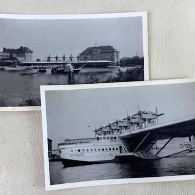 DORNIER DO-X 1929 GERMAN FLYING BOAT original photo pair 