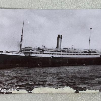 rppc S.S. MEGANTIC WHITE STAR LINE PHOTO POSTCARD