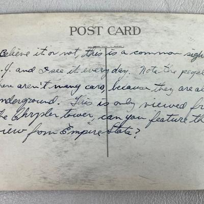 rppc NEW YORK CITY UNUSUAL PHOTOGRAPHS REPRODUCTION CO 1930s 
