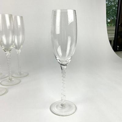 D168 Bubble Glass Champagne Flutes