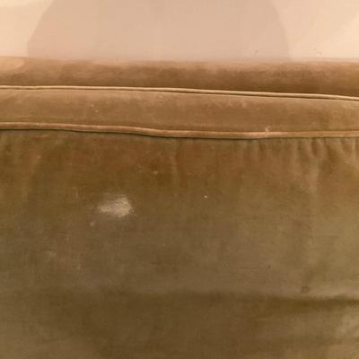 L171 Vintage 1940's Green Velved Couch With Down Cushions And Pillows (As-Is)