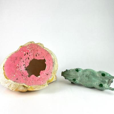 PR 174 Chicken & Pig Statue With Butter Dish Cover