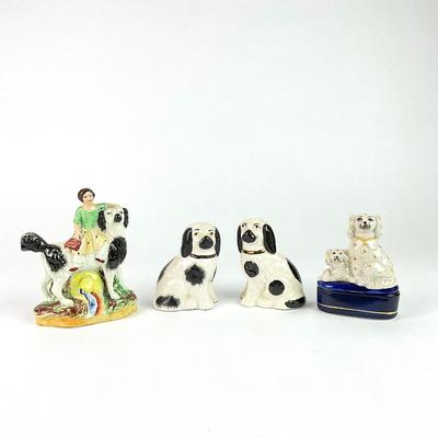 PR 175 Lot of Staffordshire Porcelain Dog Statues